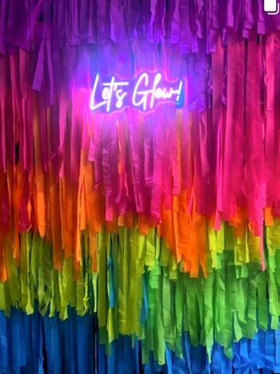 Colourful family party backdrop
